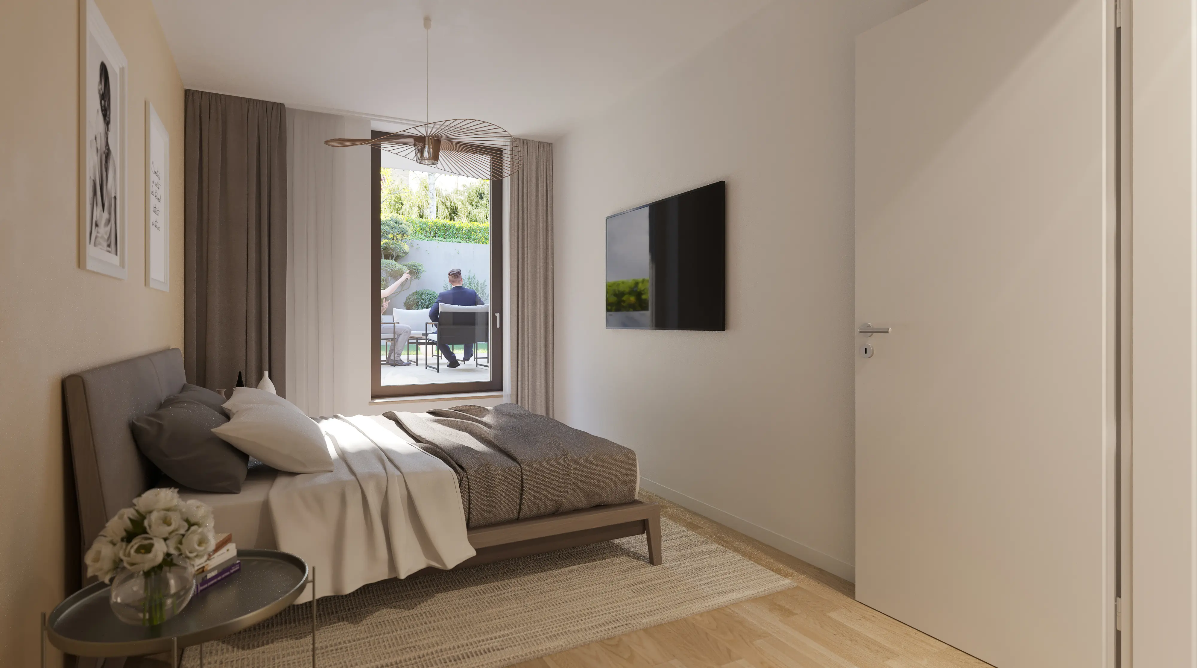 Rise and Heights — bedroom overlooking the garden